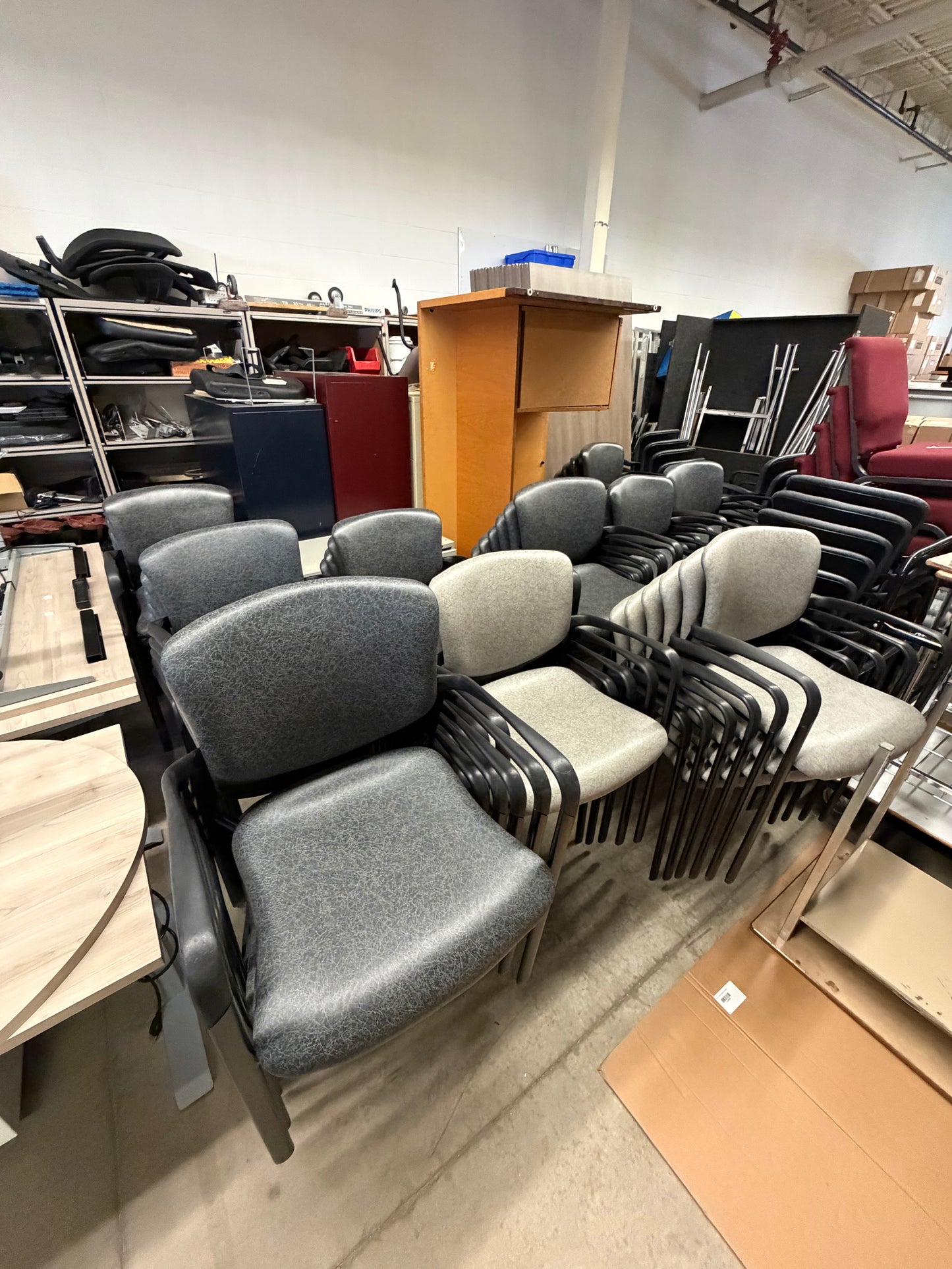 Black Vinyl Reception Chairs