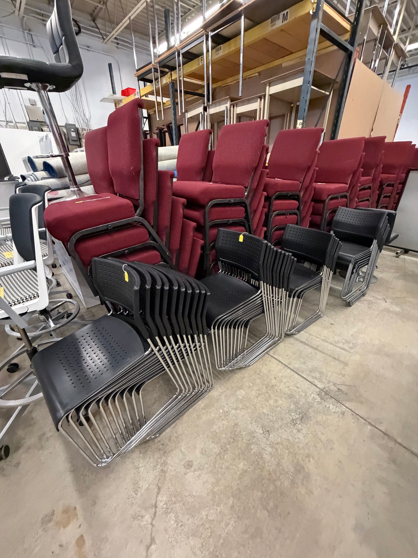 Black Plastic Stacking Chairs