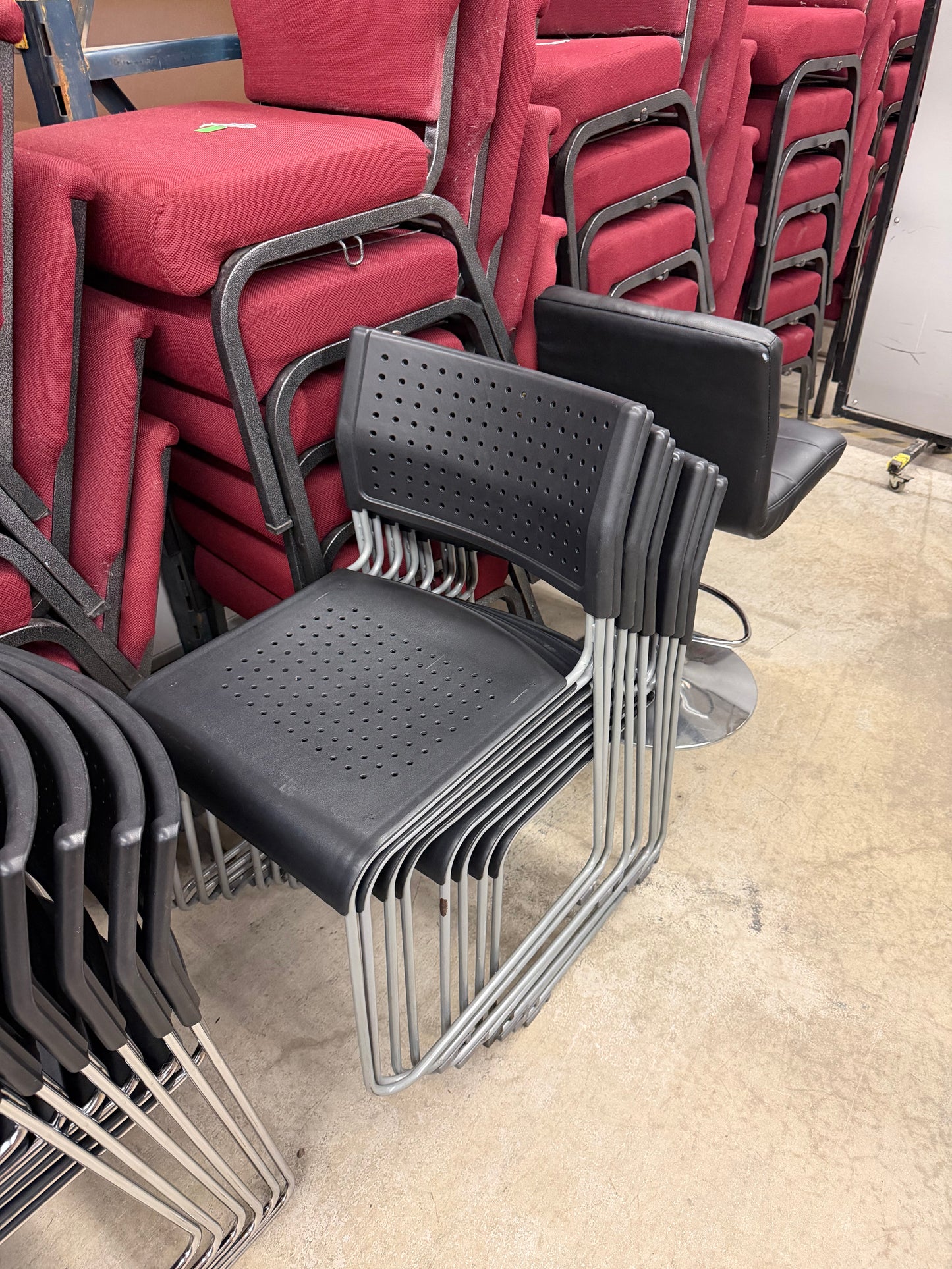 Black Plastic Stacking Chairs