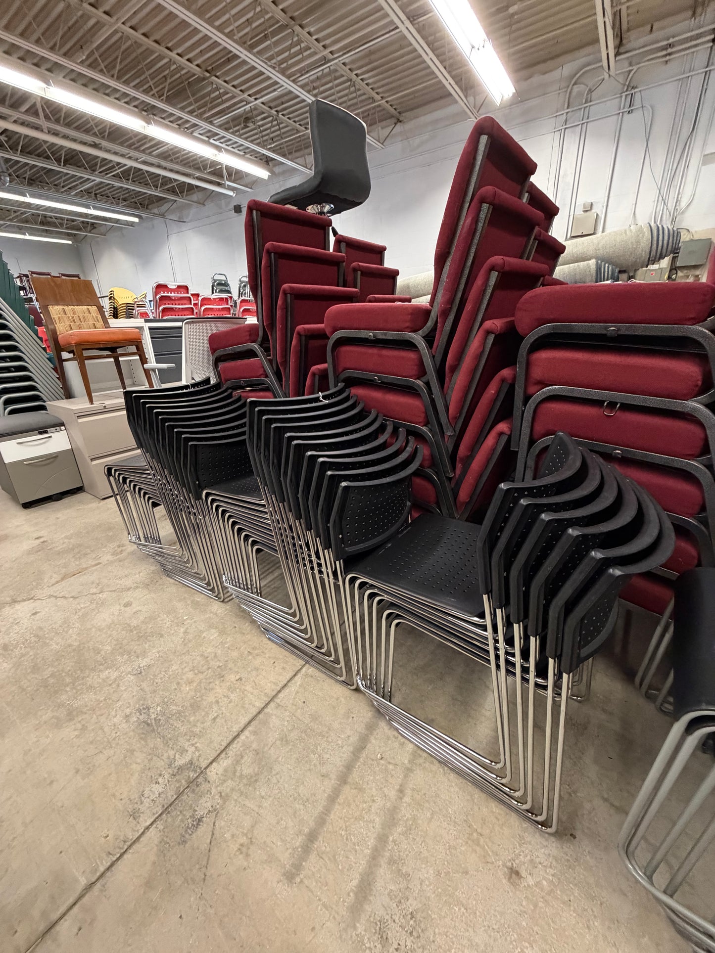 Black Plastic Stacking Chairs
