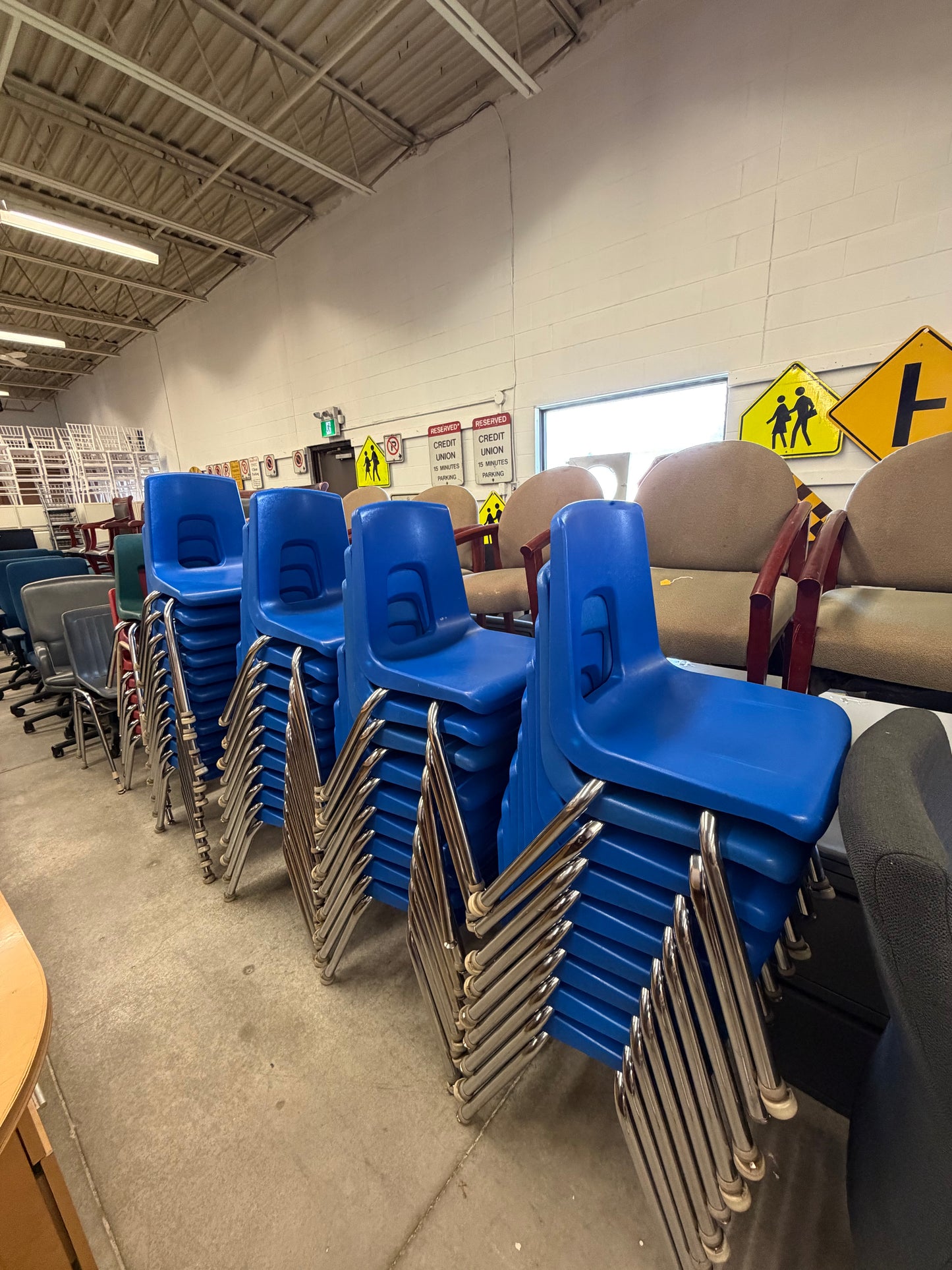 18" Royal Blue Stacking Chairs