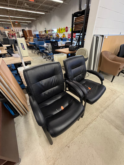 Black Leather Reception Chairs