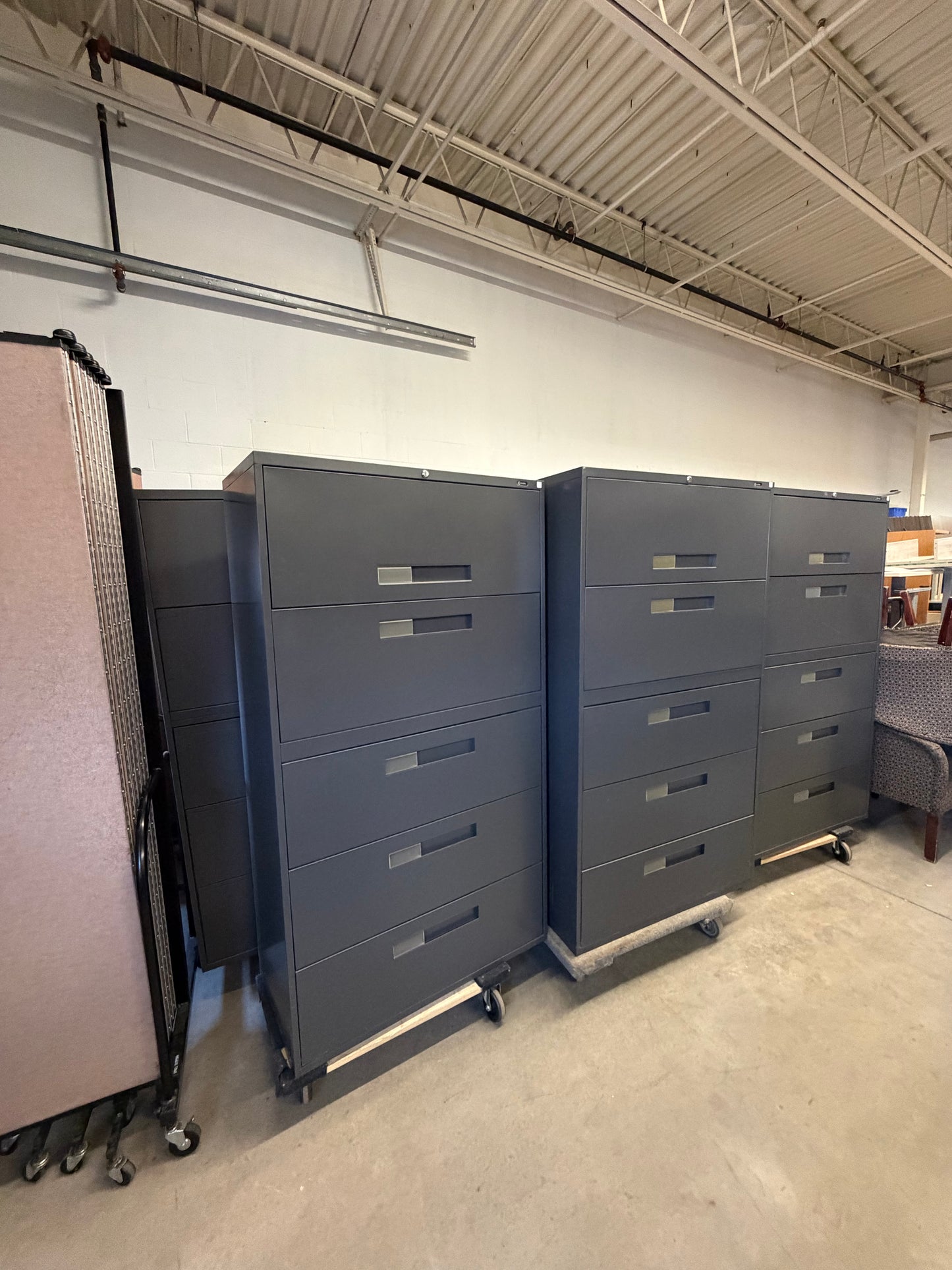 Dark Grey Global 5-Drawer Lateral Filing Cabinets
