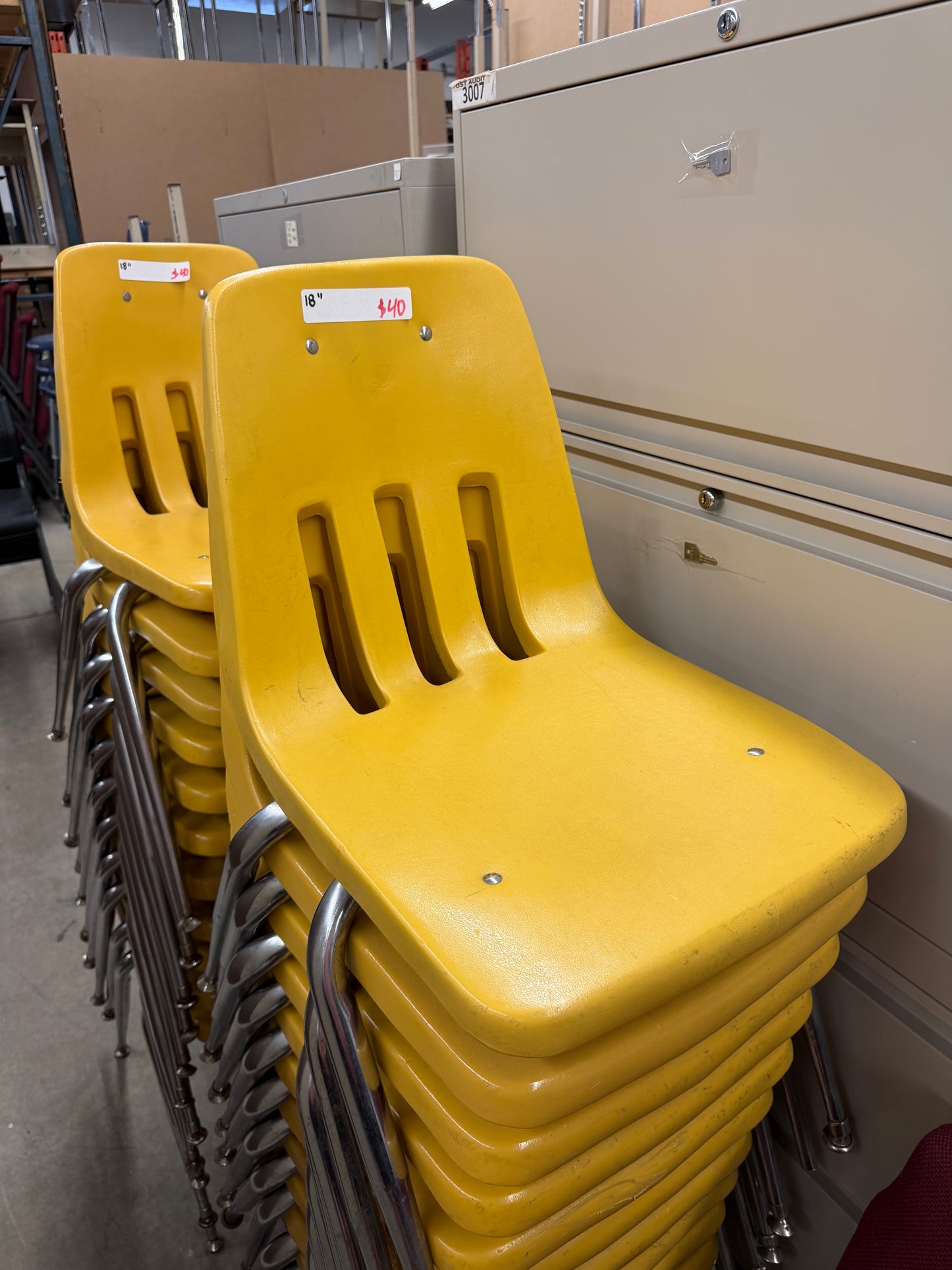 Yellow 18" Stacking Chairs