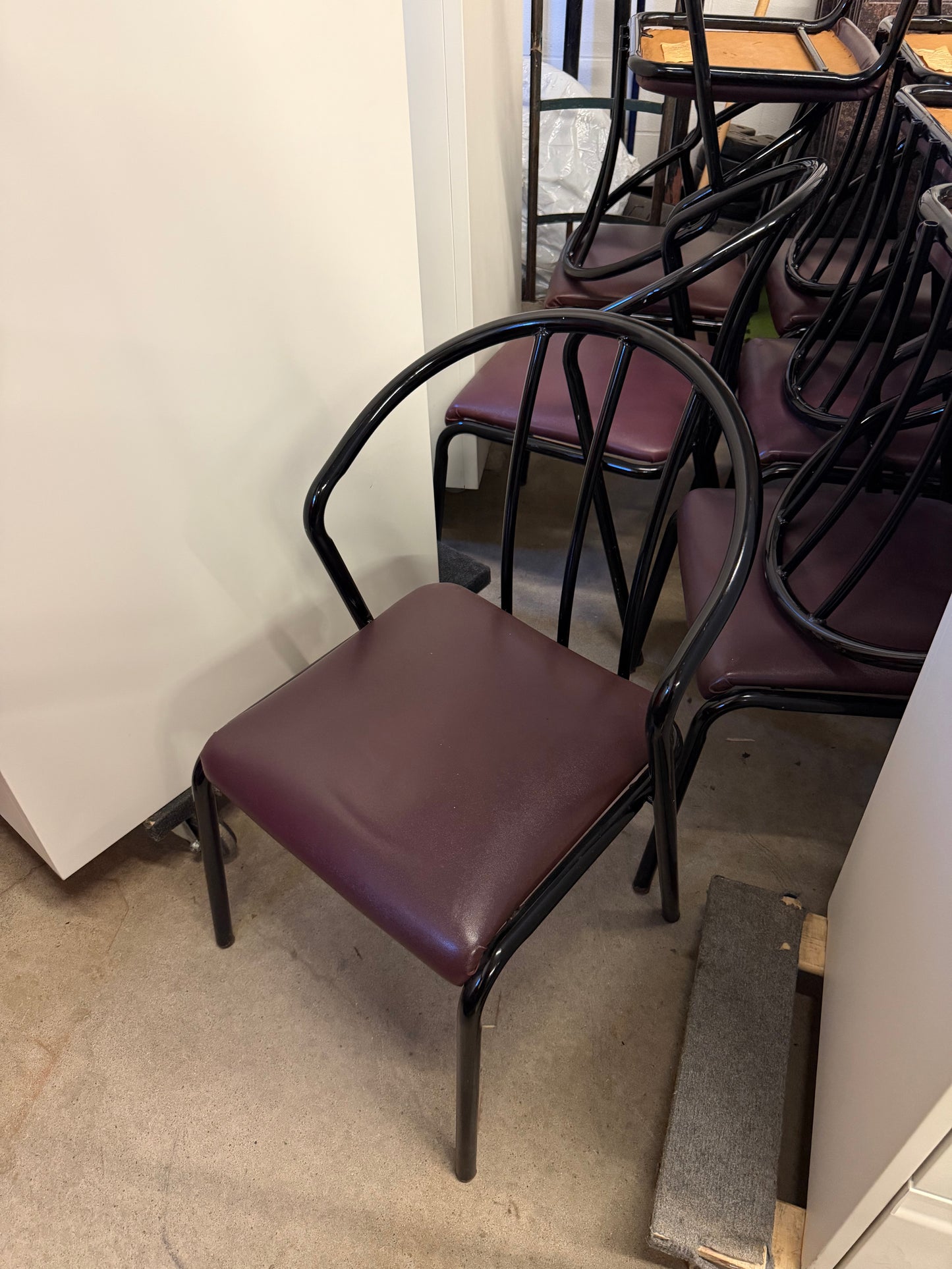 Plum/Black Coloured Restaurant Chairs