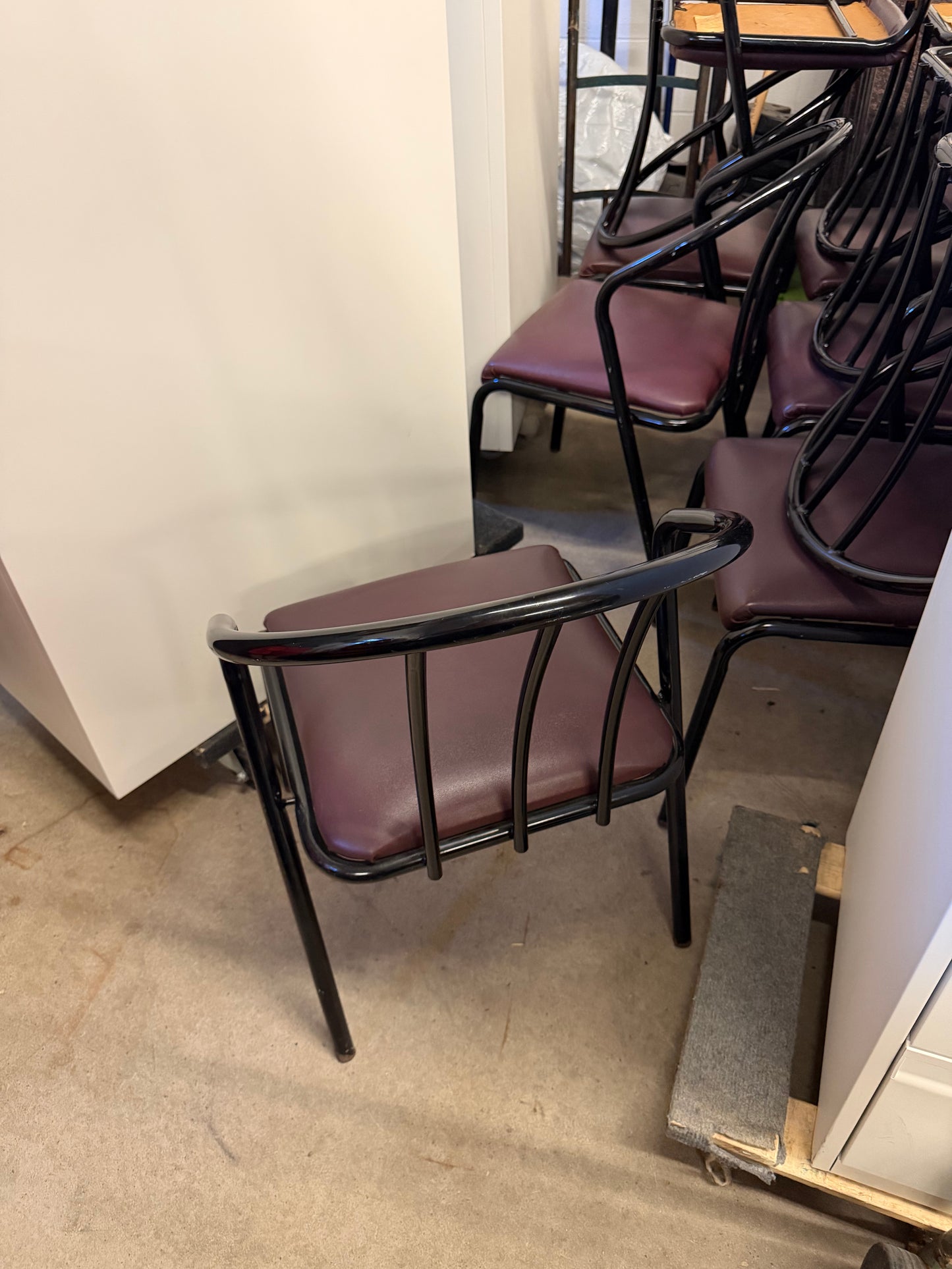 Plum/Black Coloured Restaurant Chairs