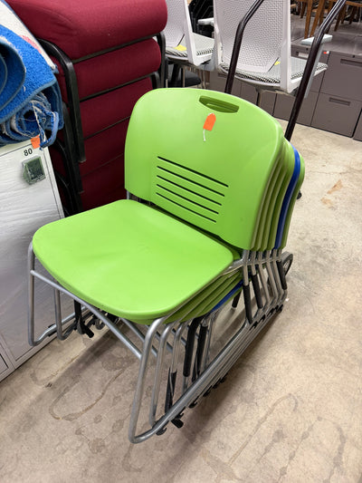 Sleigh Bottom Plastic Stacking Colourful Chairs