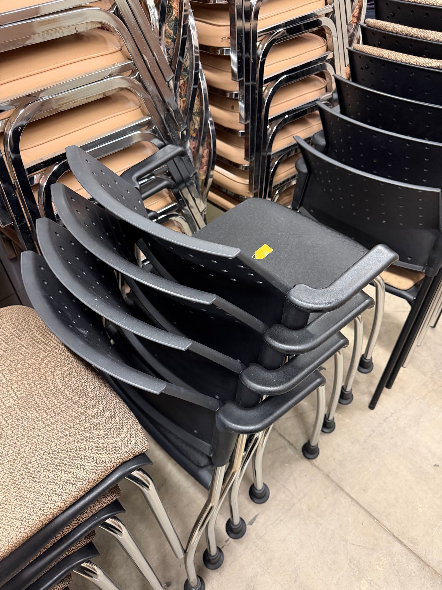 Black Reception Chairs with Arms