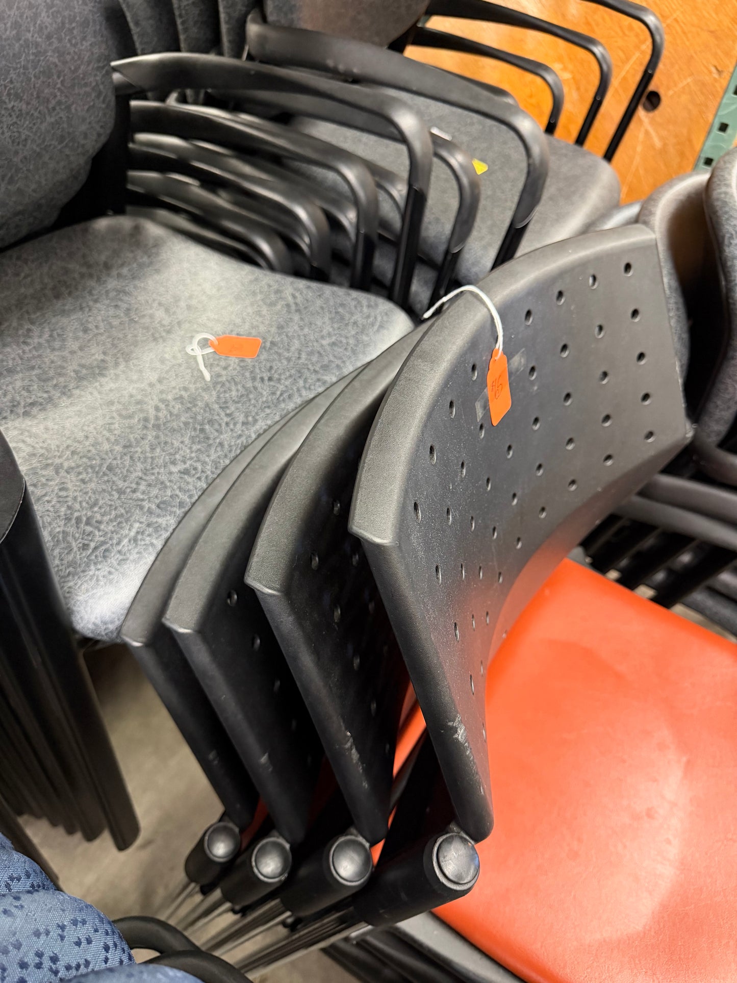 Orange/Black Wipeable Reception Chairs