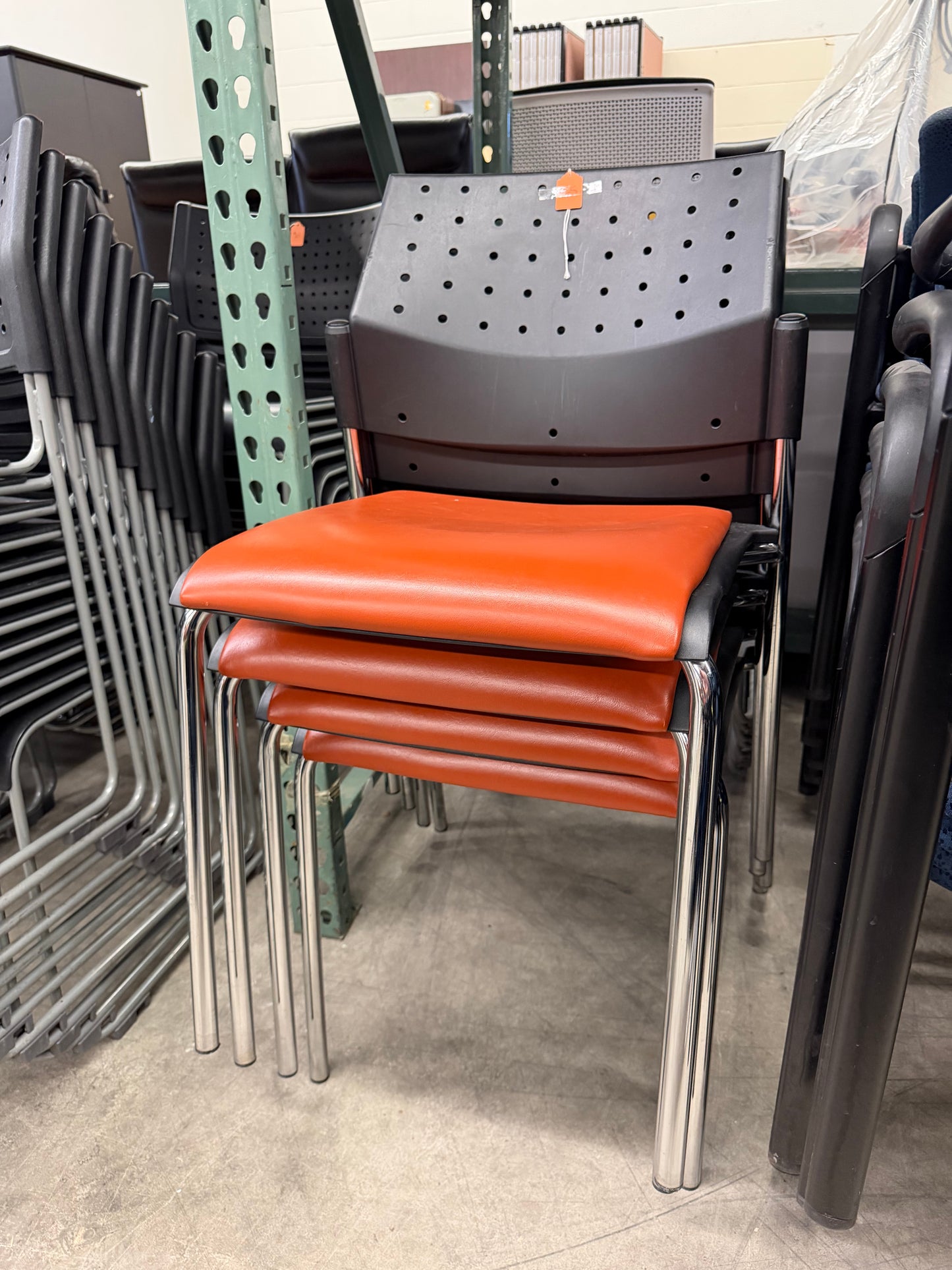 Orange/Black Wipeable Reception Chairs