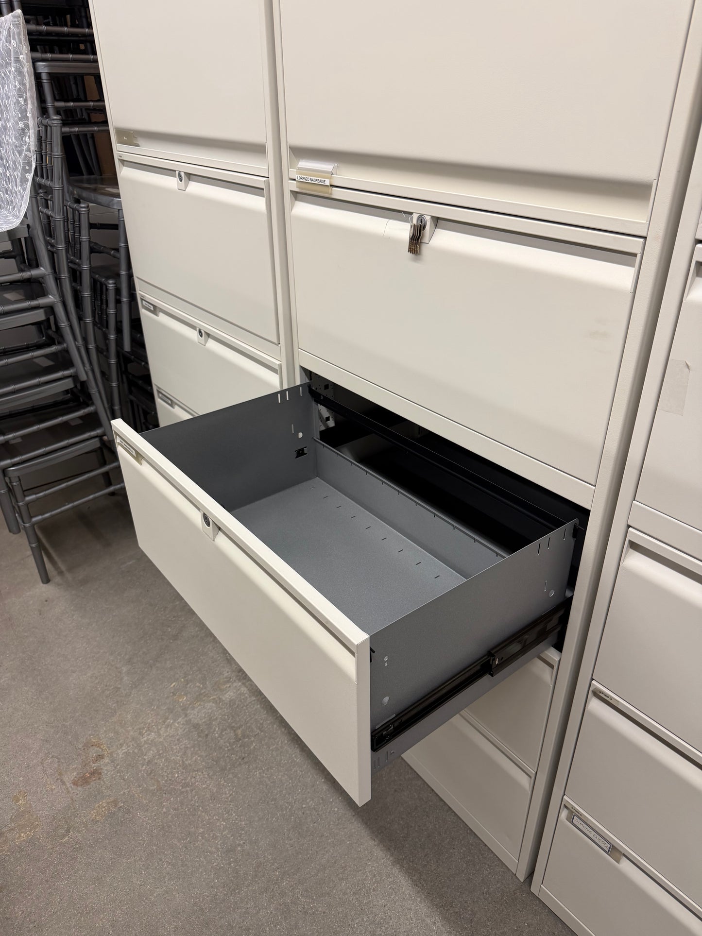 5-Drawer White Lateral File Cabinets
