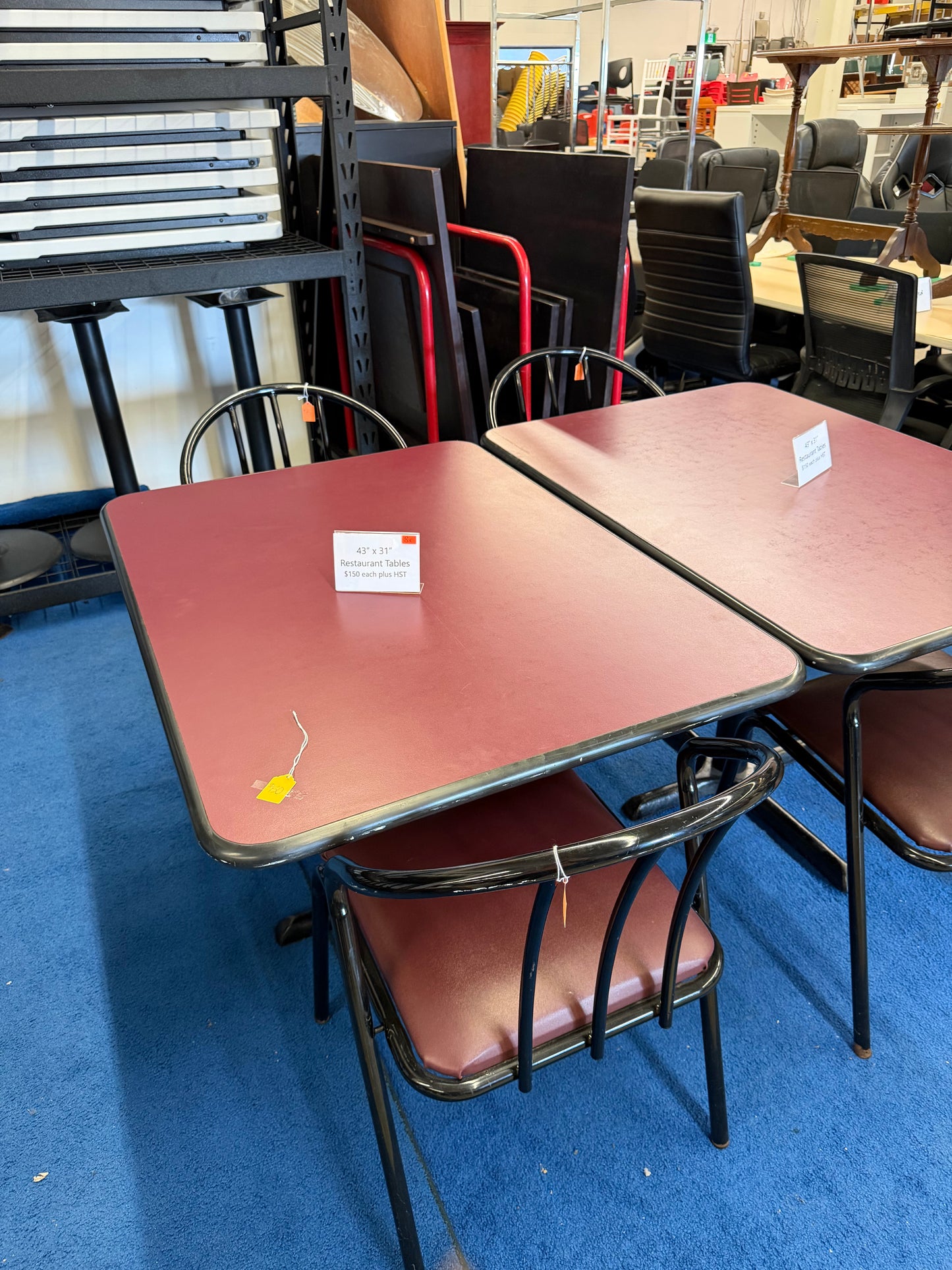 43” x 31” Restaurant Tables