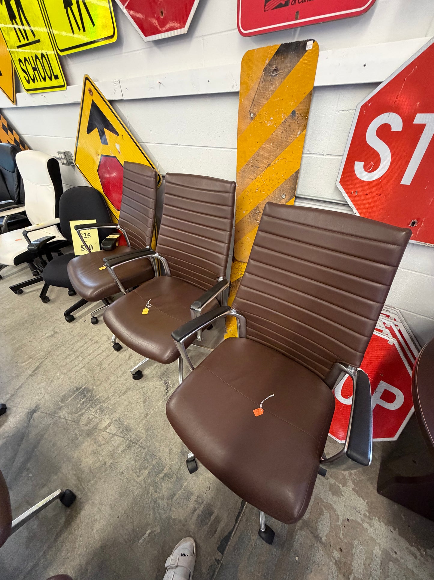 Brown Tall Back Boardroom Chairs