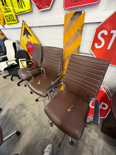 Brown Tall Back Boardroom Chairs