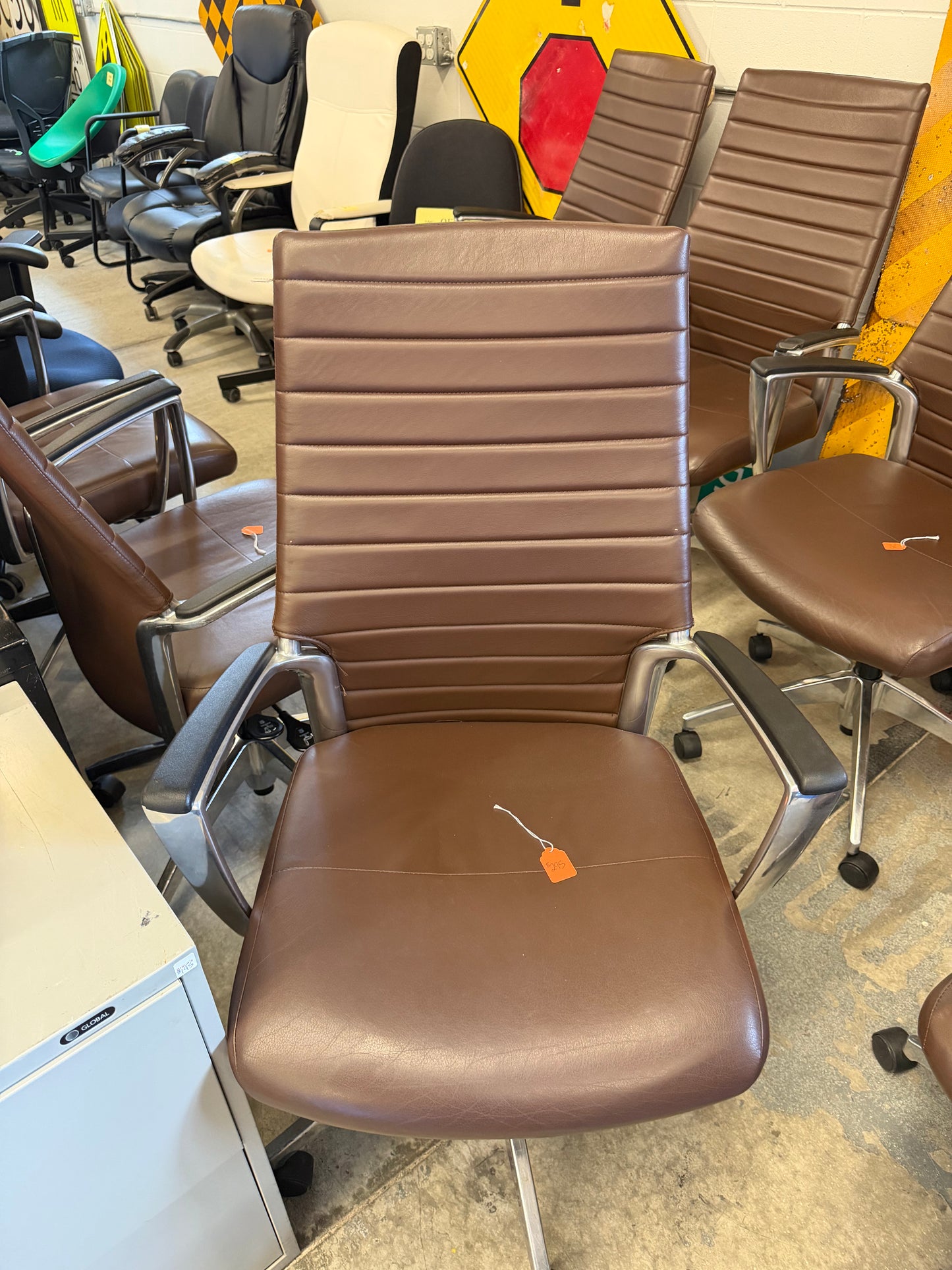 Brown Tall Back Boardroom Chairs