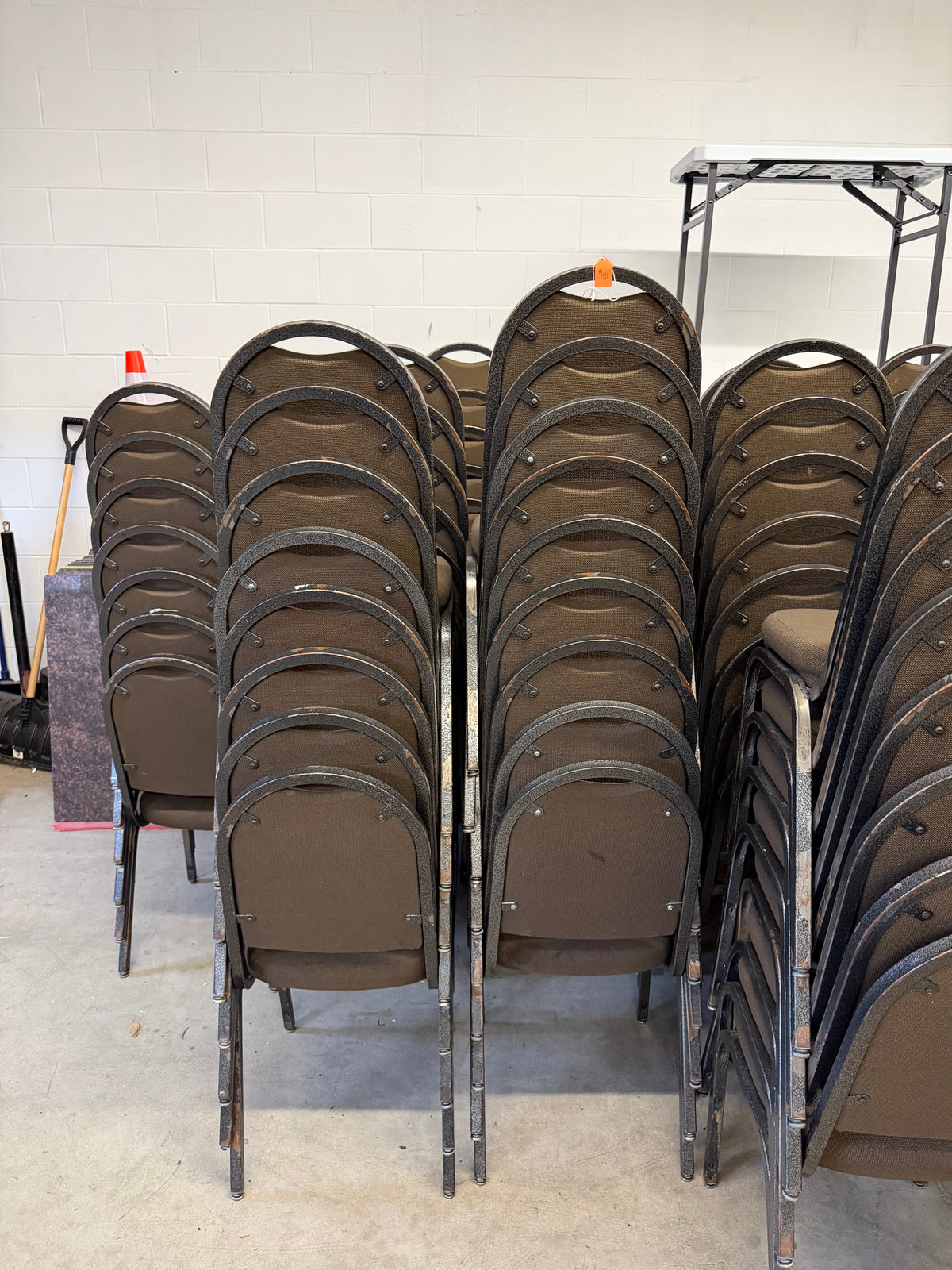 Brown Fabric Stacking Banquet Chairs