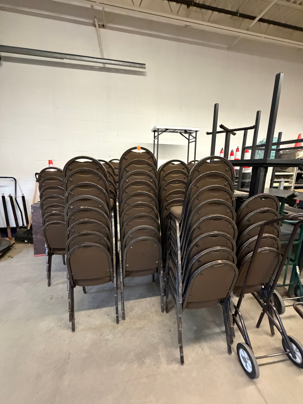 Brown Fabric Stacking Banquet Chairs