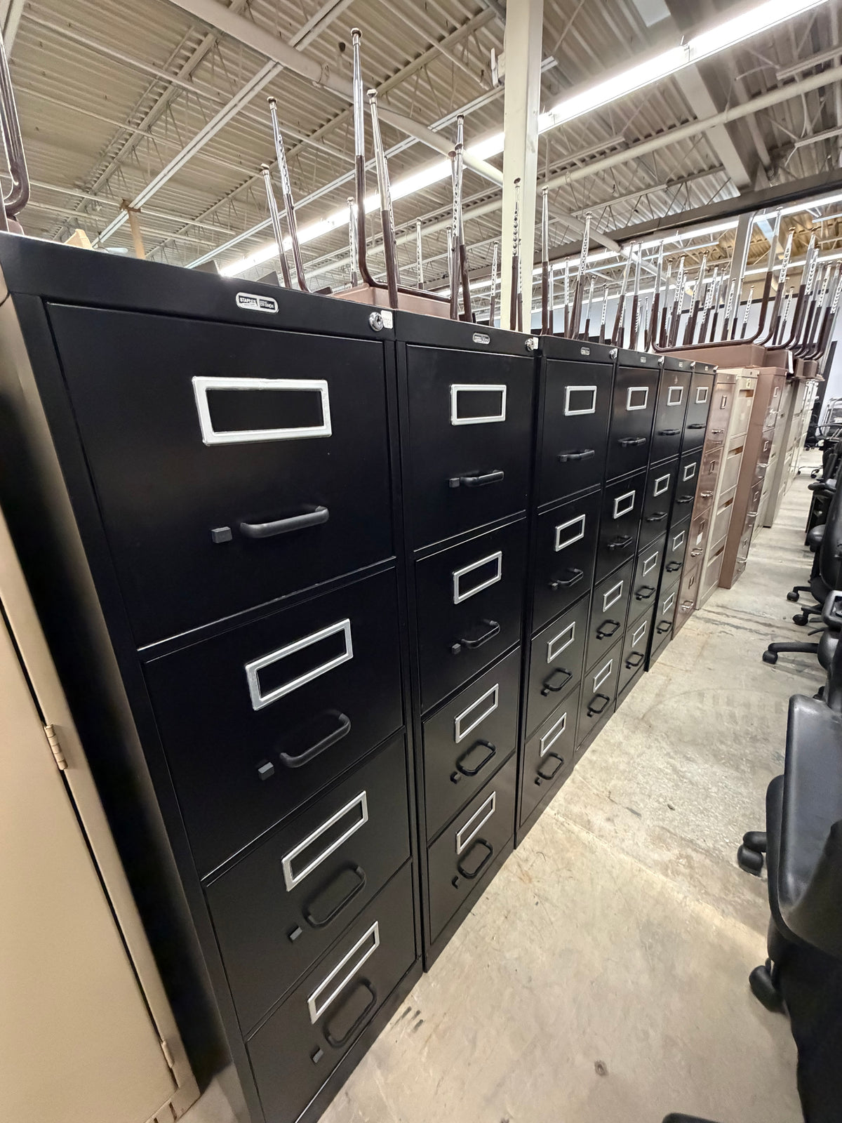 Black 4-Drawer Lateral Filing Cabinets