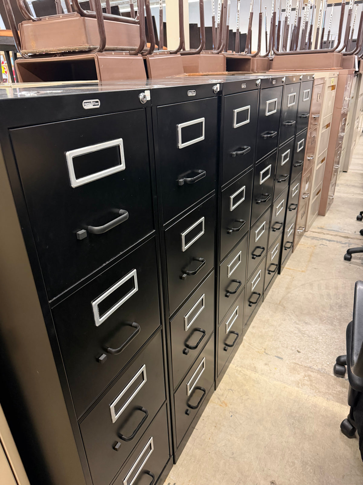 Black 4-Drawer Lateral Filing Cabinets