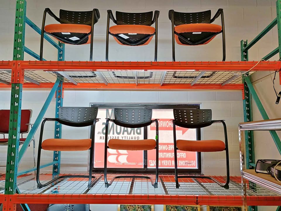 Orange Padded Reception Chairs