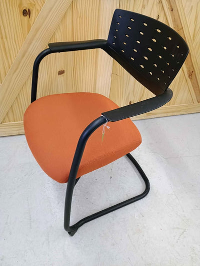 Orange Padded Reception Chairs