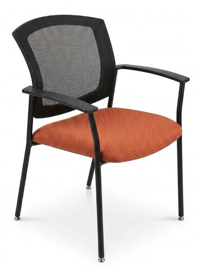 Black & Orange Stacking Reception Chairs with Arms