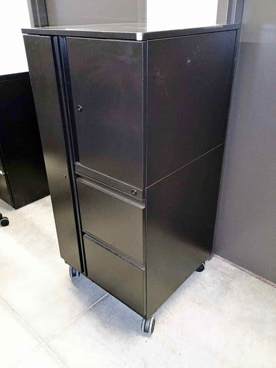 Rolling Black Storage Cabinet